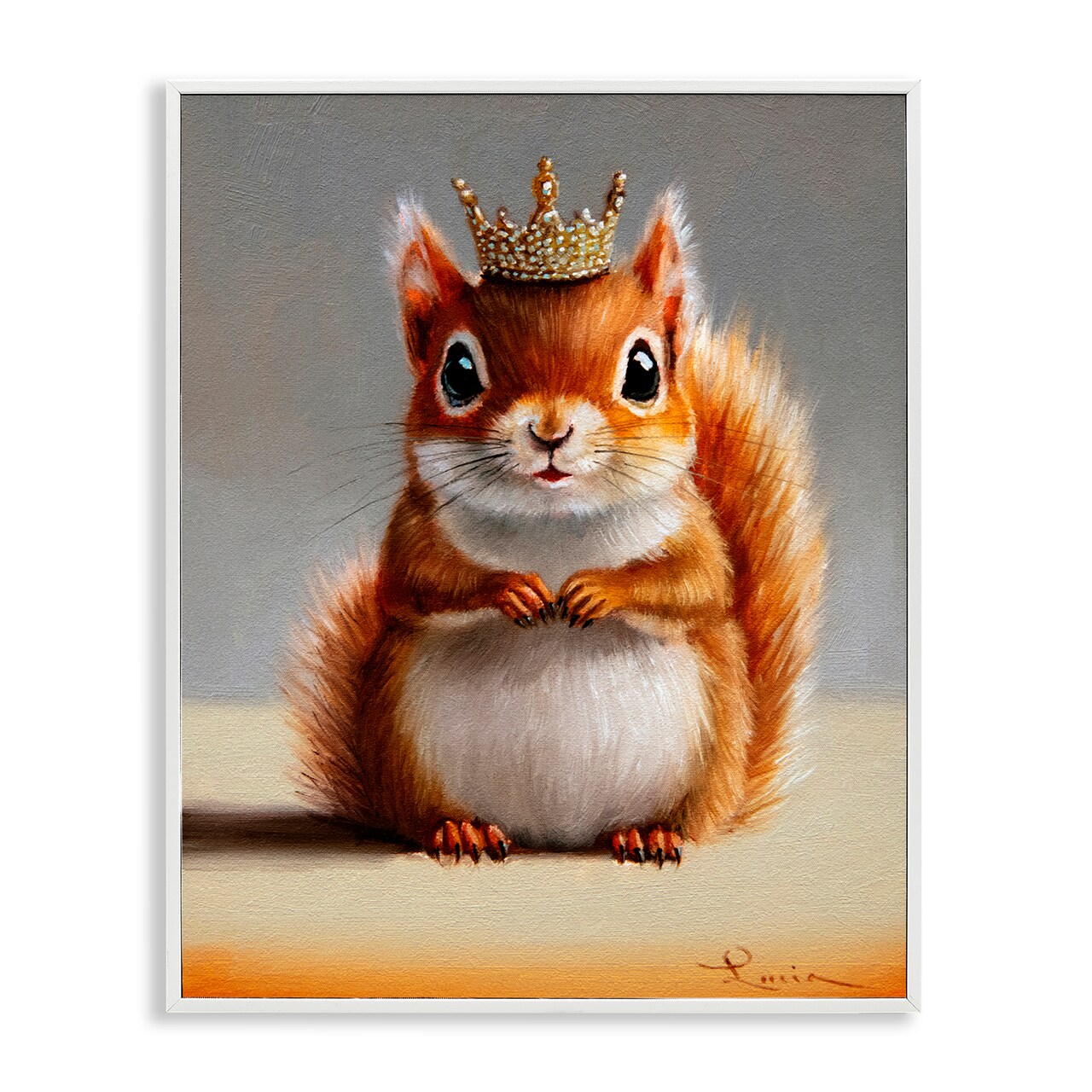 Stupell Industries Fancy Crowned Squirrel Framed Giclee, design by Lucia Heffernan